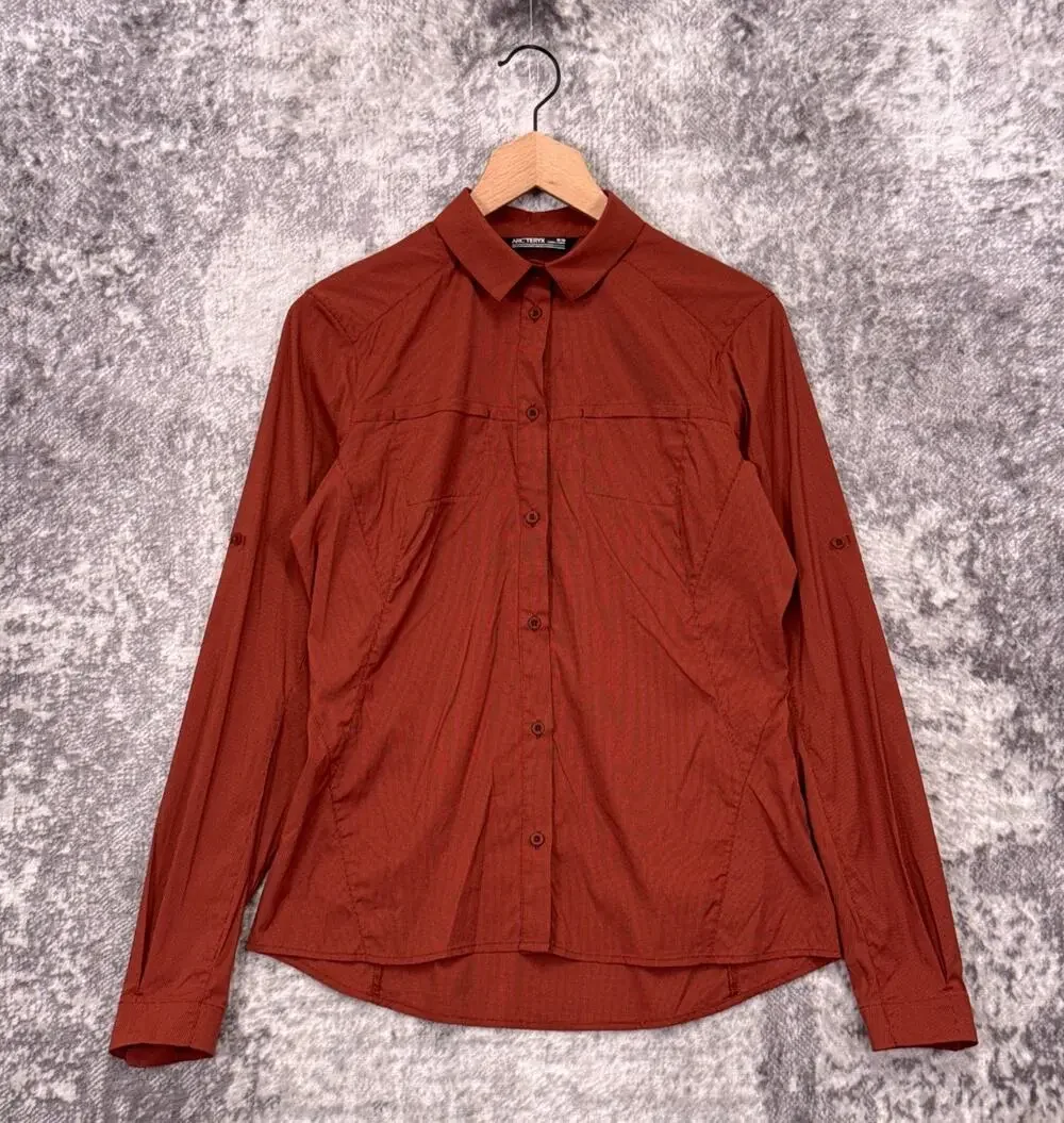 ARC'TERYX Ferine Shirt Medium Womens Nylon Ripstop Utility Burnt Orange